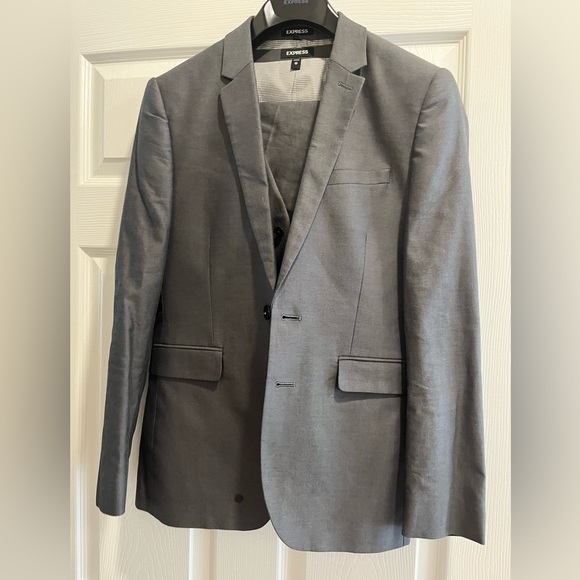 Men’s Express 3 piece suit 36s 29x30 gray - Picture 4 of 8